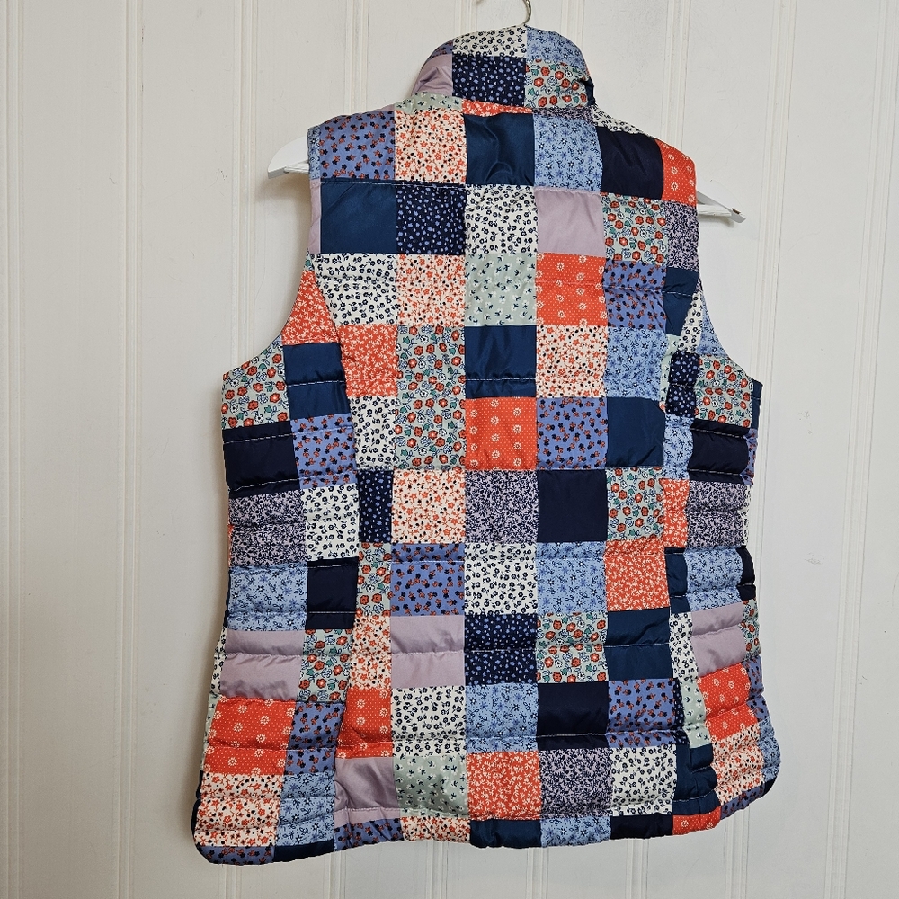 Lands’ End Down Patchwork Puffer Vest M Women’s Q… - image 7